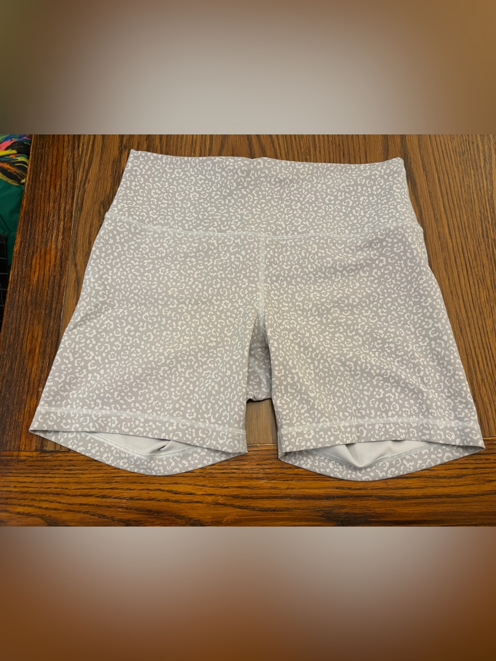 lululemon athletica Light Gray Leopard-Print Bike Shorts